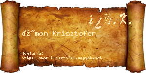 Ámon Krisztofer névjegykártya