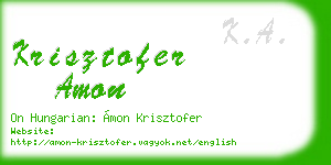 krisztofer amon business card